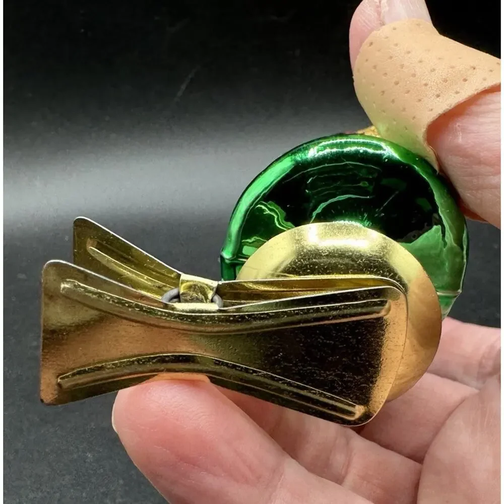 Vtg Hand Blown Glass Clip-on Candle Christmas Ornament Czech -S1J
